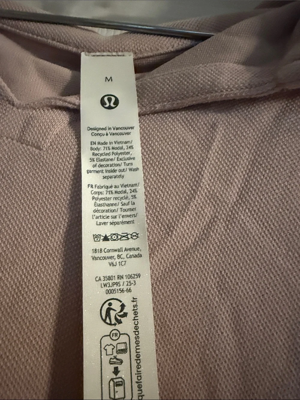 Lululemon Oversized Modal Blend Hoodie Pullover Taupe Mauve Size Medium